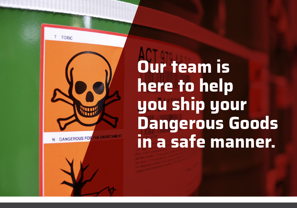 A Dangerous Goods sticker on a toxic item being flown by Northern Air Cargo.